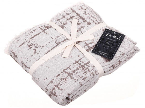 Плед Safi 130x170 см сіро-бежевий La Nuit 