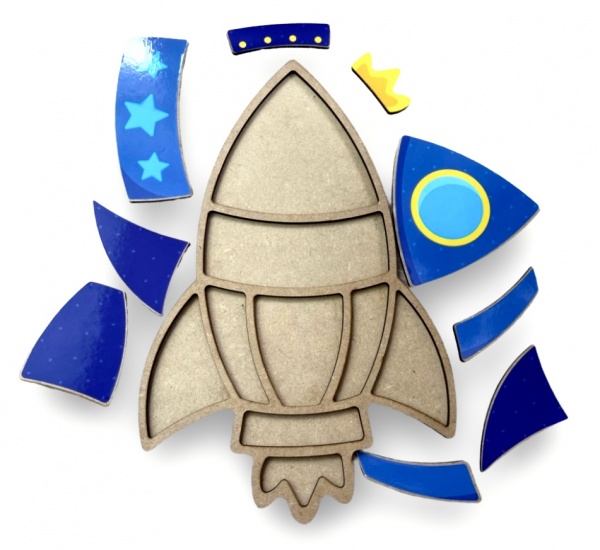 Пазл-мозаїка Apli Krapli Складанка Ракета СК-03