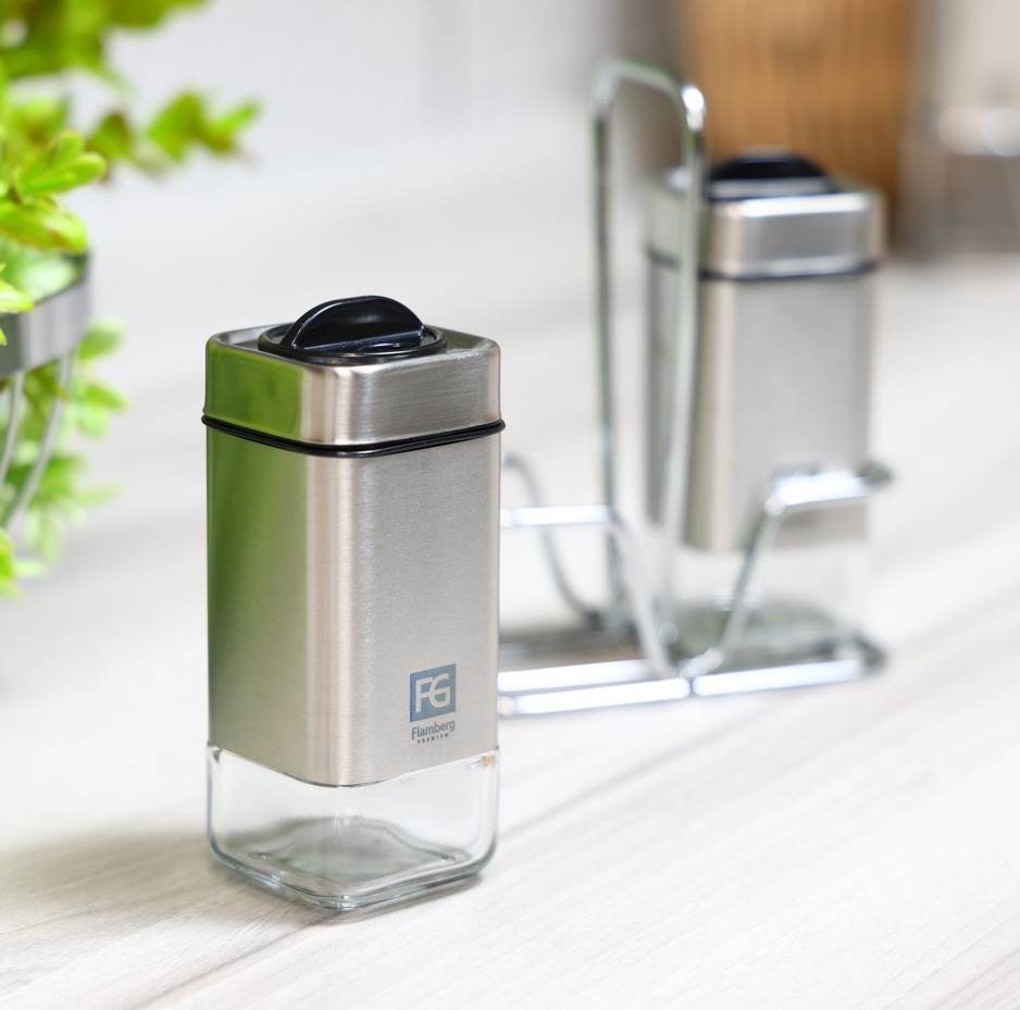 Набор для соли и перца Flamberg Premium на подставке Sprinkle 100 мл