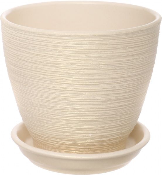 Горщик Оріана-Запоріжкераміка Кедр №3 круглий 1,6л перламутровий (019-3-133) 