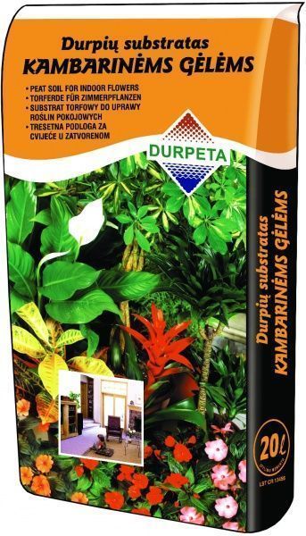 Субстрат торфяной Durpeta для комнатных цветов 20 л