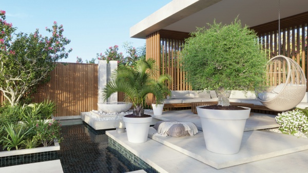 Горшок пластиковый Artevasi Capri Pot круглый 87л белый 