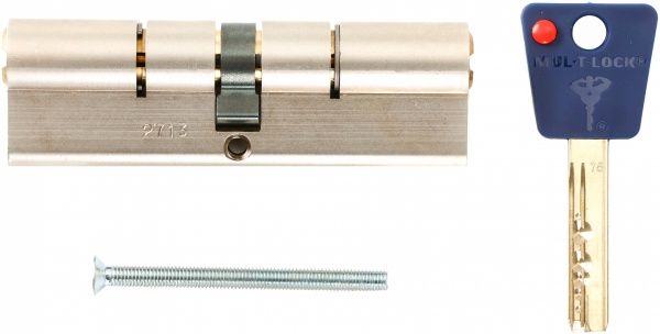 Циліндр Mul-T-Lock 7х7 40x40 ключ-ключ 80 мм нікель