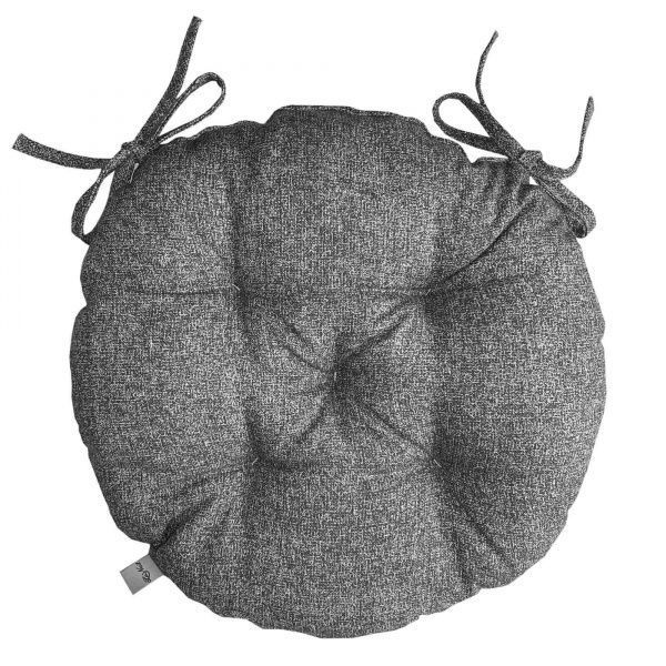 Подушка на стул ORO серая круглая La Nuit