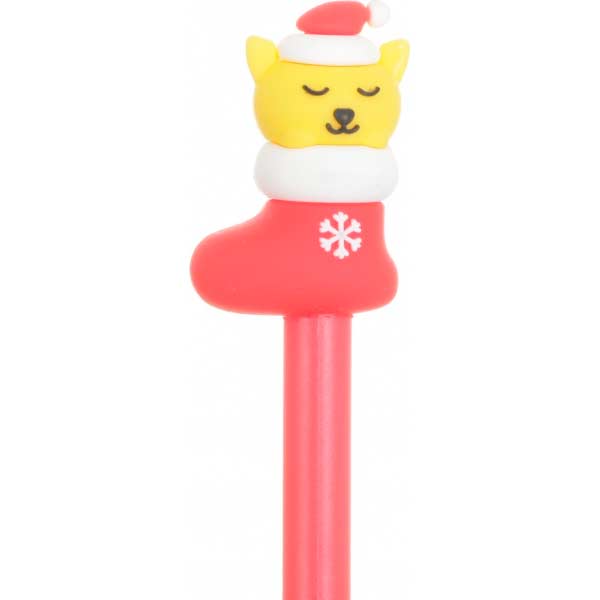 Ручка шариковая Новогодний носок Мишка