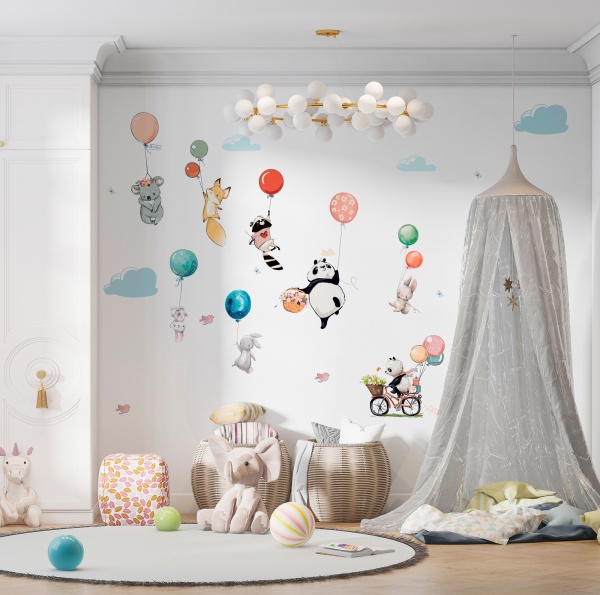 Стікери-патерни Lipastick Тварини з кульками 120х80 см 1508215