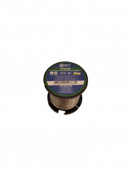 Припій A.T.T. олов'яно-свинцевий без каніфолі ПОС-40 2 мм 100 г 8180013