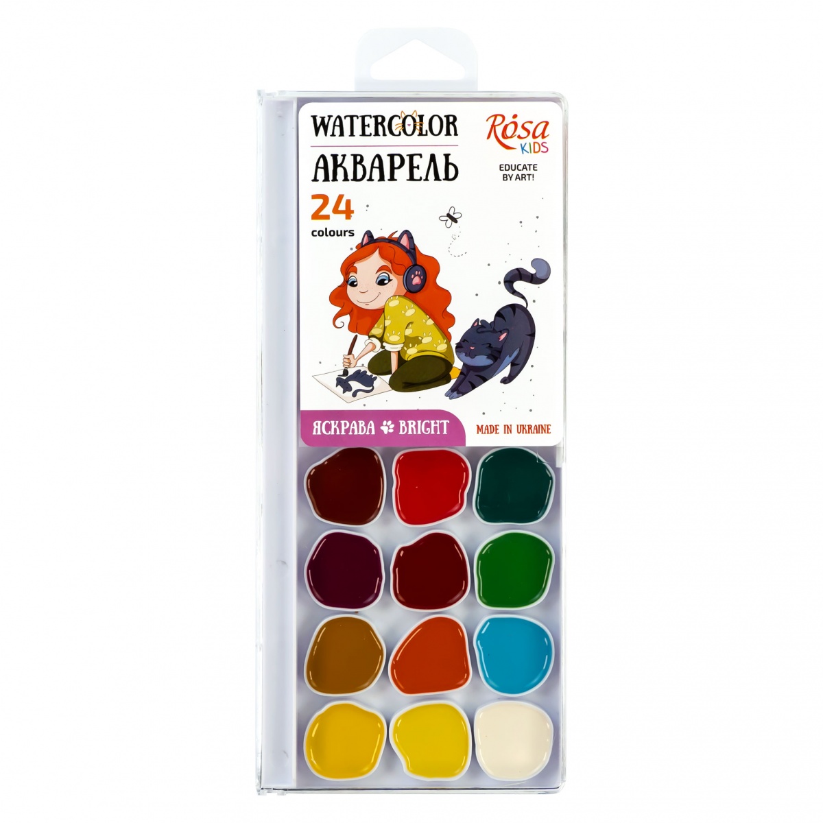 Набір акварельних фарб Cats with a Girl 24 шт. 301208 Rosa Kids — фото 1