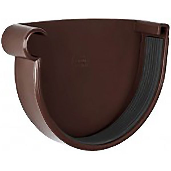 Заглушка желоба левая RAINWAY d90 мм коричневый 