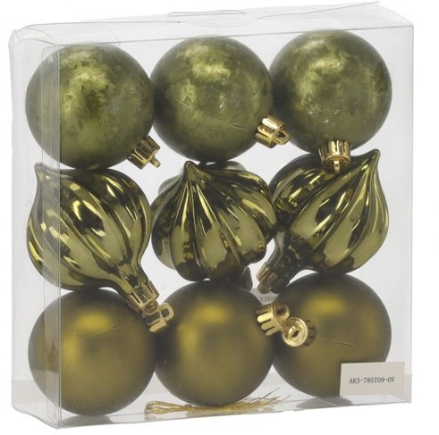 Набор елочных шаров Тайм Еко микс d 6 мм 9 шт./уп.