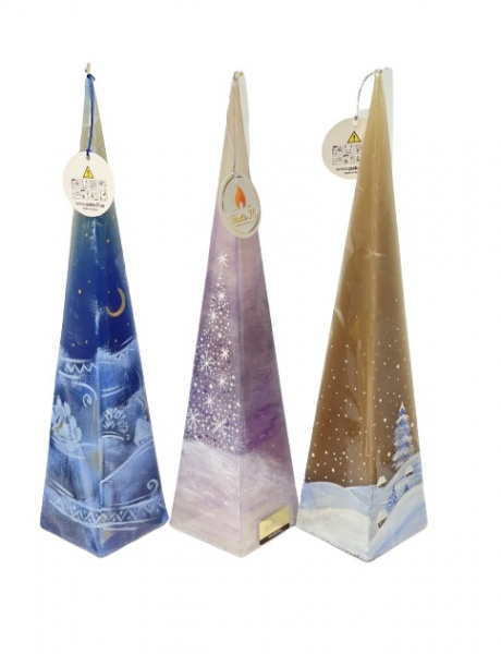 Свічка декоративна художня піраміда 80х330 в асортименті Pako-If