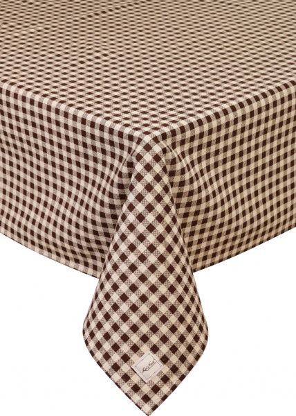 Скатерть Lucy клеточка 133x110 см коричневый La Nuit 