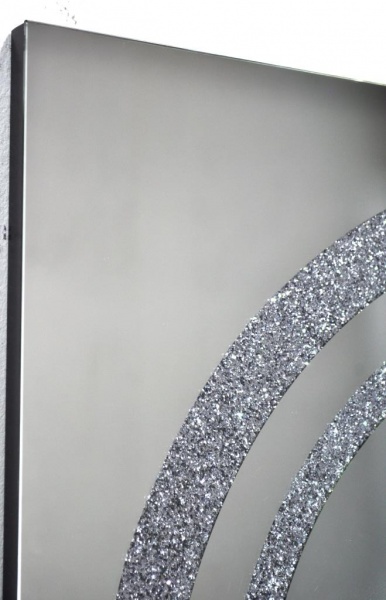 Дзеркало SEAPS Zerrofixx Glitter Circle Silver Series 5 90x90 см №3505 