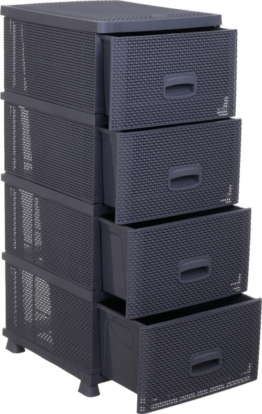 Комод пластиковий RIO 8515BR на 4 шухляди DROP коричневий 894x368x431 мм