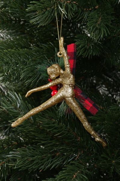 Декоративна підвіска Балерина з декором 15x9x3,5 см золотий LD21042