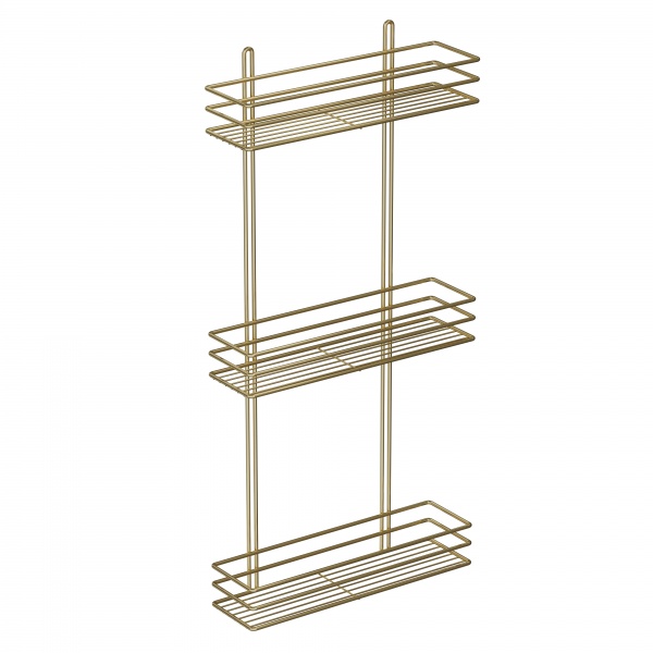 Полка для ванной Украина прямоугольная 35 см 3-ярусная 3-контурная золото 