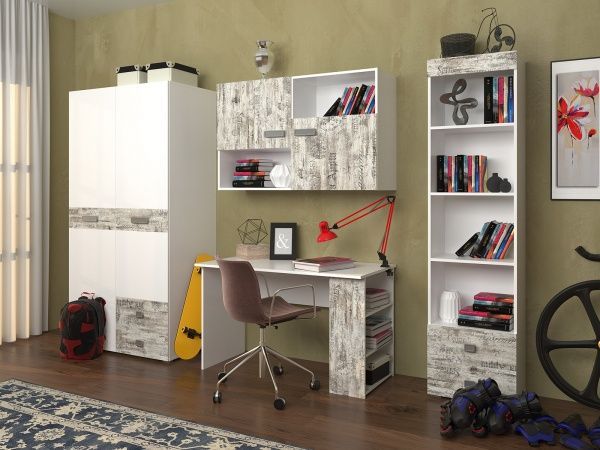 Стеллаж ПАМП стеллаж 1980x500x340 мм белый/кантри 