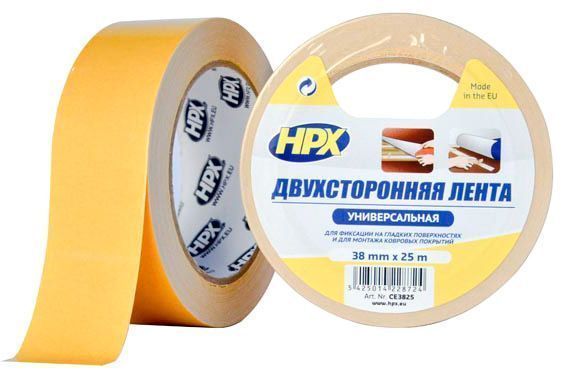 Двусторонняя клейкая лента HPX для гладких поверхностей 38 мм x 25 м CE3825