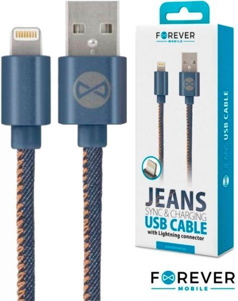 Кабель Forever USB – Apple Lightning 1 м джинс (T_01628) 