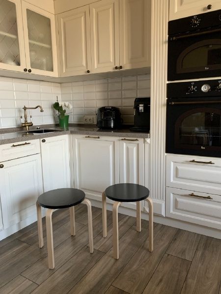 Табурет деревянный 460х350х350 коричневый / черный 