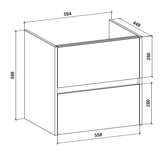 Тумба подвесная Water House Preference N2 60 МДФ секвойя под умыв.Амальфи 60