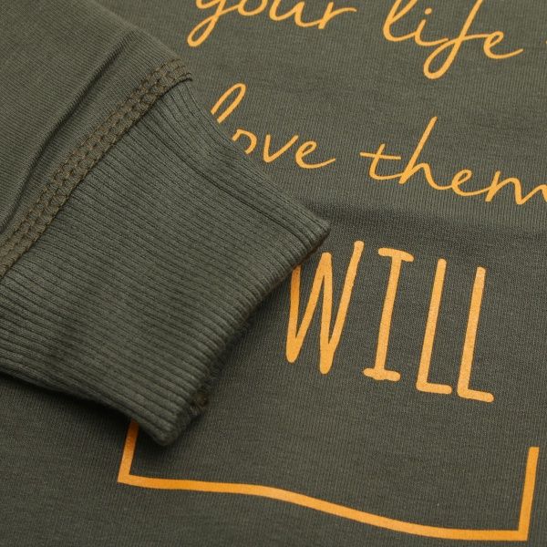 Свитшот Маленькие люди для девочки 13 р.140 оливковый 