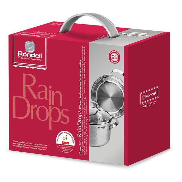 Кастрюля с крышкой RainDrops RDS-1294 3,2 л Rondell