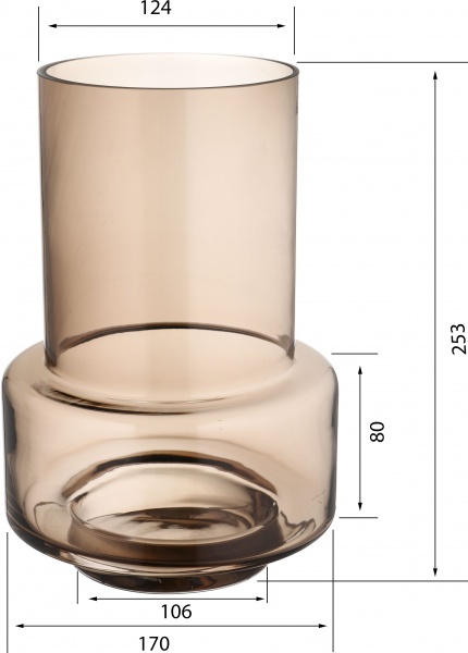 Ваза скляна Wrzesniak Glassworks Колба 25 см топаз 