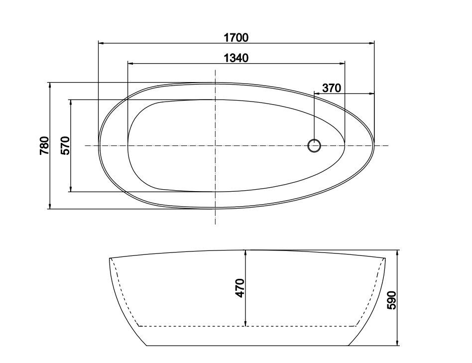 Ванна акриловая ScandiSPA SIF R 94778 170х78 см В