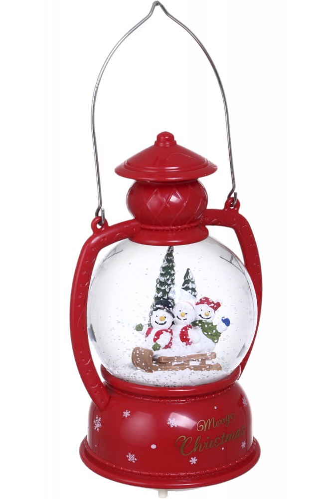 Ліхтар декоративний різдвяний сніжна куля 20.5 см JM2368