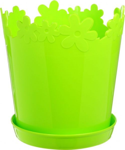 Горщик пластиковий Алеана Лютик круглий 2л зелений 