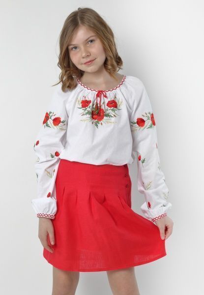 Вышиванка Гармонiя Маки р.128 красный 33331 