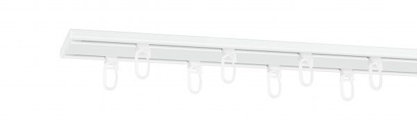 Карниз стельовий Bojanek SLIM алюмінієвий подвійний укомплектований 200 см білий 