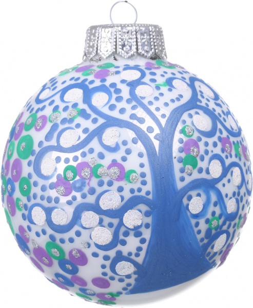 Шар новогодний Тенденция ручной работы d 100 мм красный