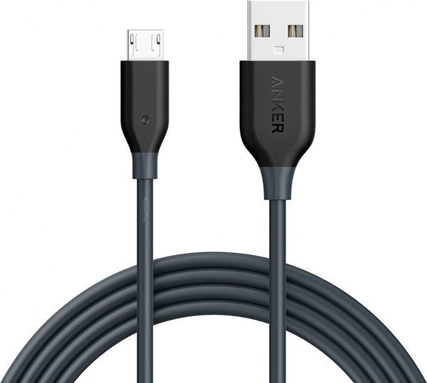 Кабель Anker PowerLine USB – microUSB 1,8 сірий A8133H11 