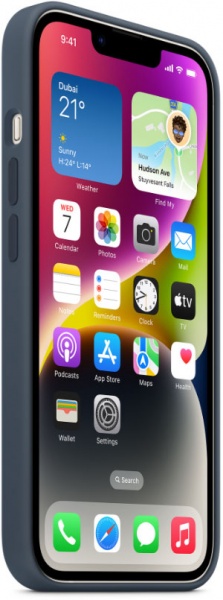 Чохол-гаманець Apple Silicone Case with MagSafe для iPhone 14 storm blue(MPRV3ZE/A)