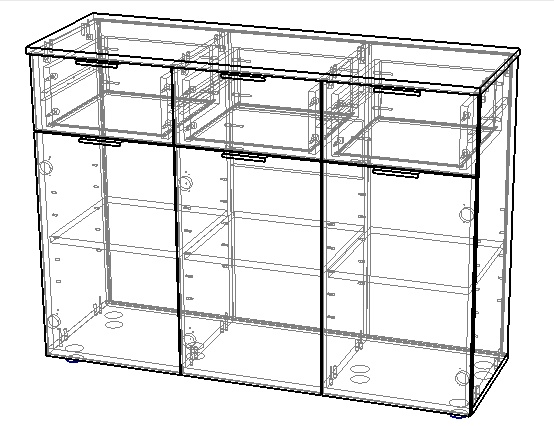 Комод Вісент 3дв+3ш Дакота Д07 1207x900x400 мм кашемір/кашемір