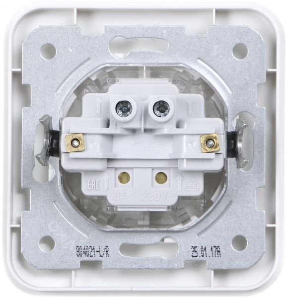 Переключатель проходной двухклавишный Viko Rollina без подсветки 10 А 250В белый 90420017