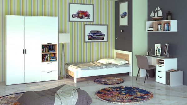 Кровать VMV Holding Arte 120x200 см белый/дуб сонома 