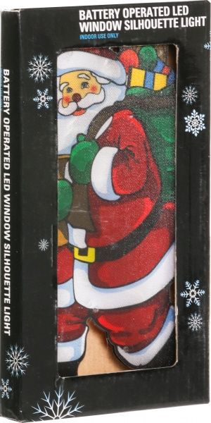 Декорация настенная LED Дед Мороз с мешком 10 ламп 25 см 