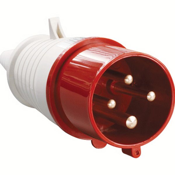 Вилка силовая с заземлением  E.next (e.plug.pro.4.32) 3p+PE (024) белый с синим p011005