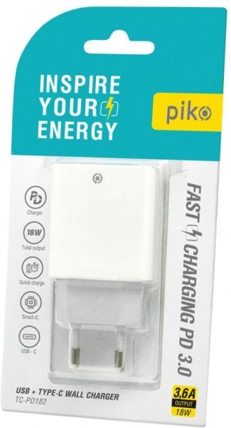 Сетевое зарядное устройство Intaleo TC-PD182 White