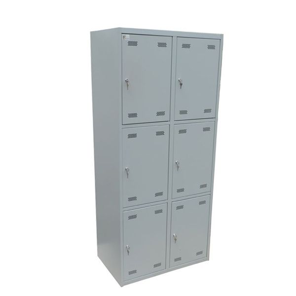 Шкаф для одежды 2 секции 6 дверц 600х500х1800 мм серый