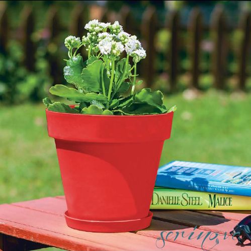 Горщик для квітів Serinova №4 YALI POT круглий 6 л червоний 