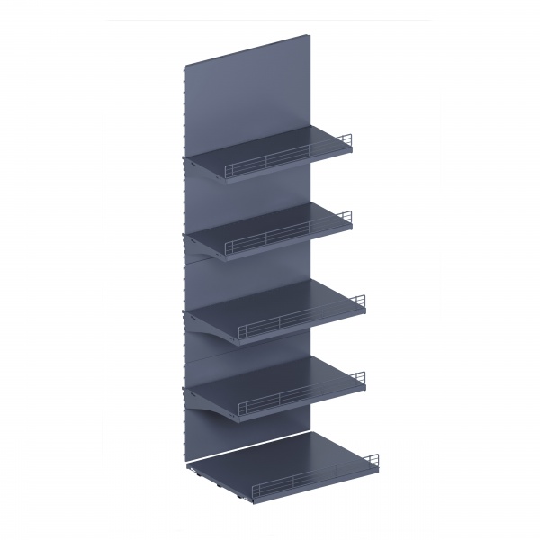 Стеллаж пристенный 1930х665 (полки и стенки) 7016 серый матовый 