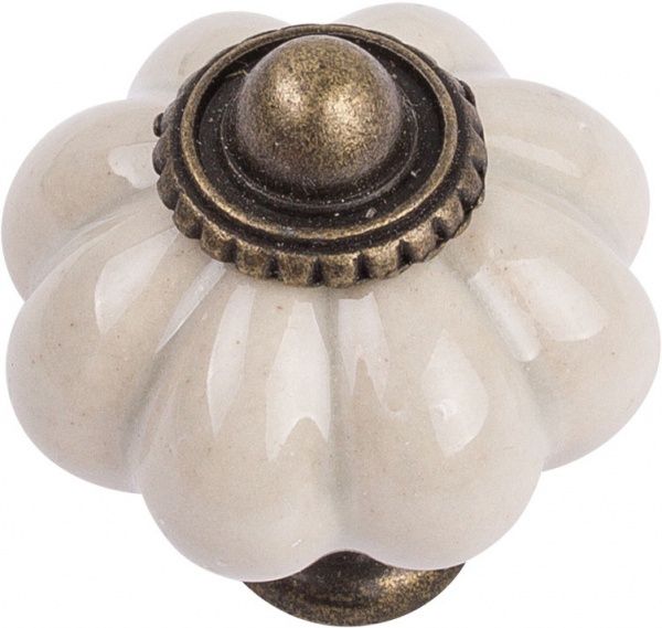 Меблева ручка 31466 антична бронза/слонова кістка Ferro Fiori CR 9150.34