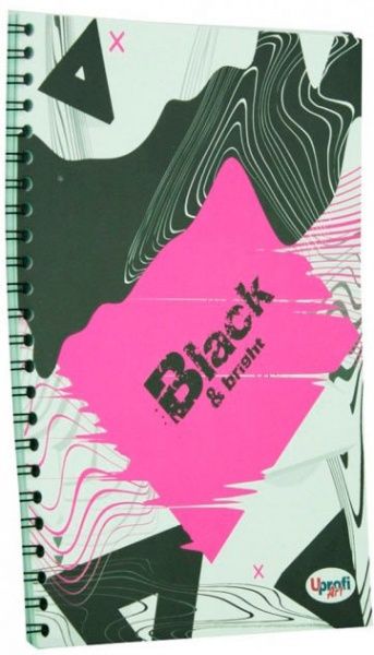 Книга для записей Office Black & Bright А5 40 листов pink Uprofi plan