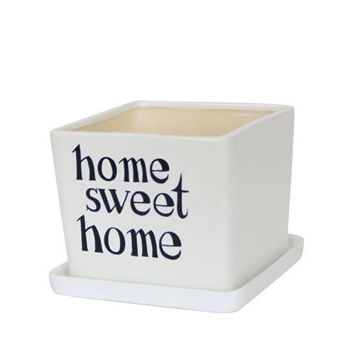 Горшок керамический Ориана-Запорожкерамика Sweet Home №2 квадратный 5л белый 