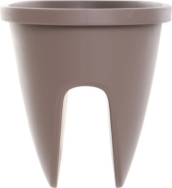 Вазон пластиковий Plastkon Balconia OVI з кріпленням на перила овальний 39,8л коричневий 