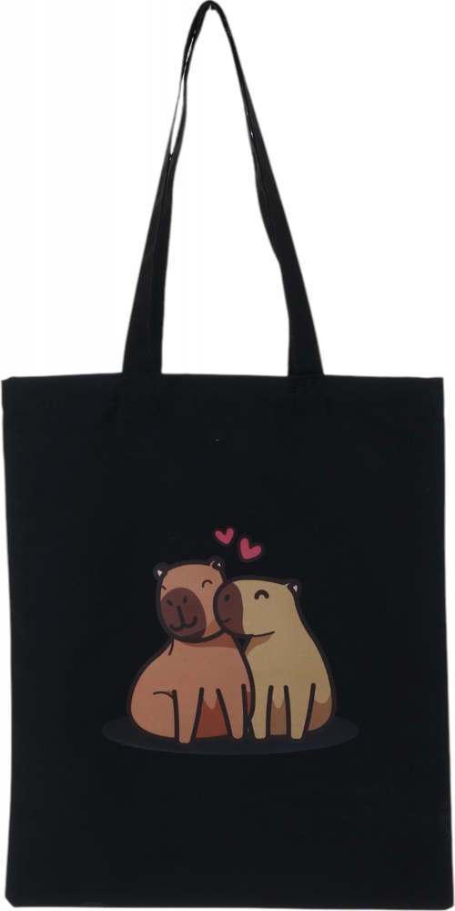 Экосумка Влюбленные капибары 420х350 (600) черный